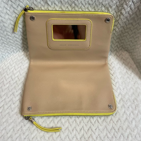 Beautiful Stella & Dot Bright Yellow Clutch, Mirror, Perforated. Hello Gorgeous - Picture 5 of 5